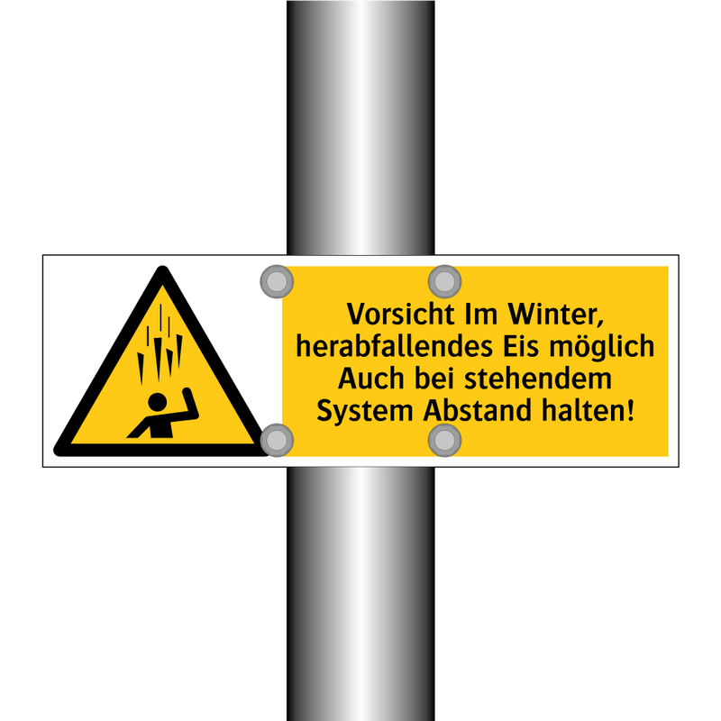 Vorsicht Im Winter, herabfallendes Eis möglich Auch bei stehendem System Abstand halten!