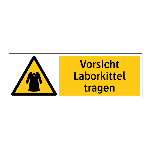 Vorsicht Laborkittel tragen