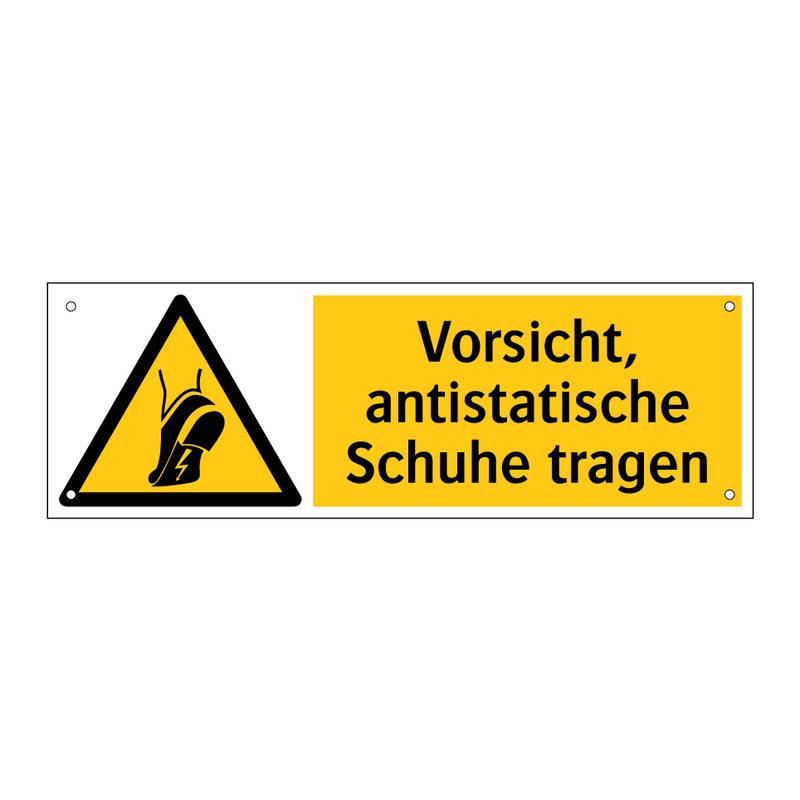 Vorsicht, antistatische Schuhe tragen