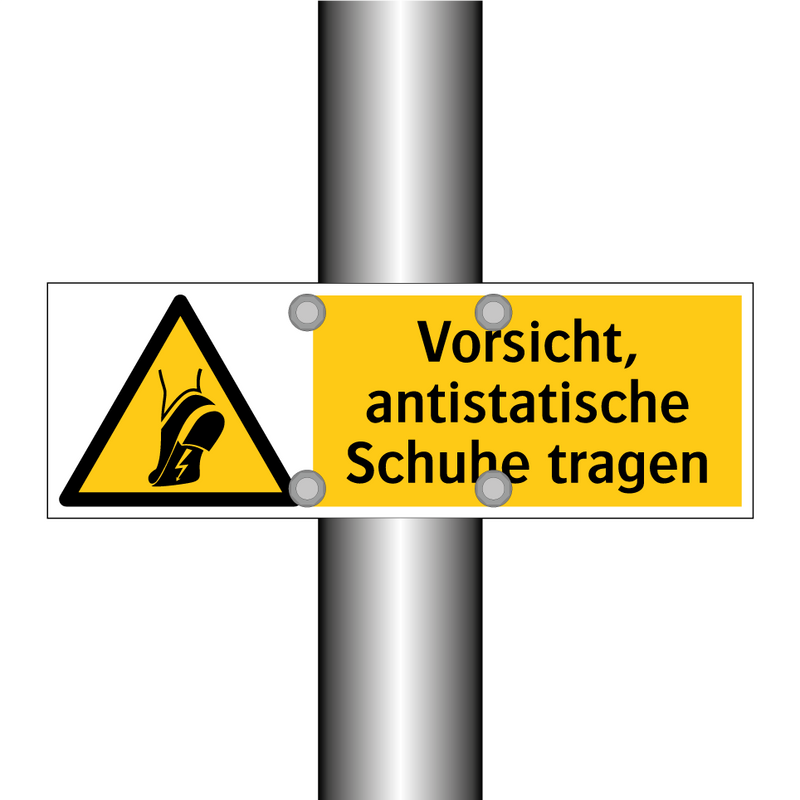 Vorsicht, antistatische Schuhe tragen