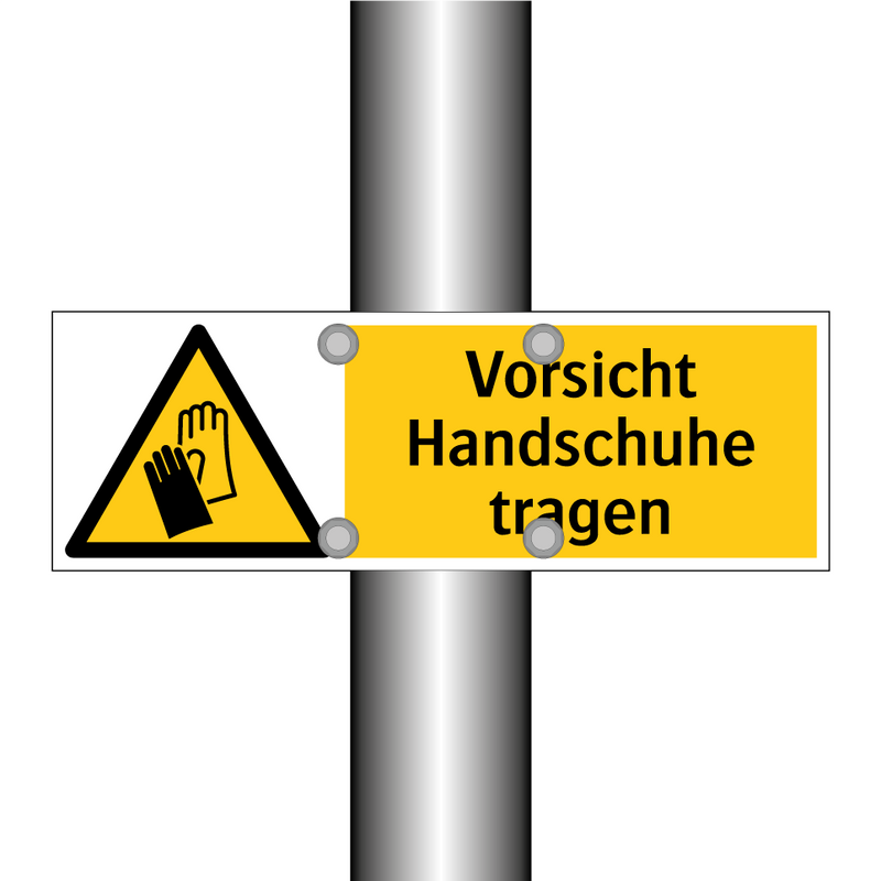 Vorsicht Handschuhe tragen