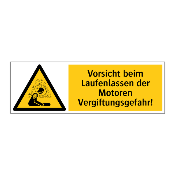 Vorsicht beim Laufenlassen der Motoren Vergiftungsgefahr!