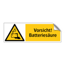 Vorsicht! Batteriesäure