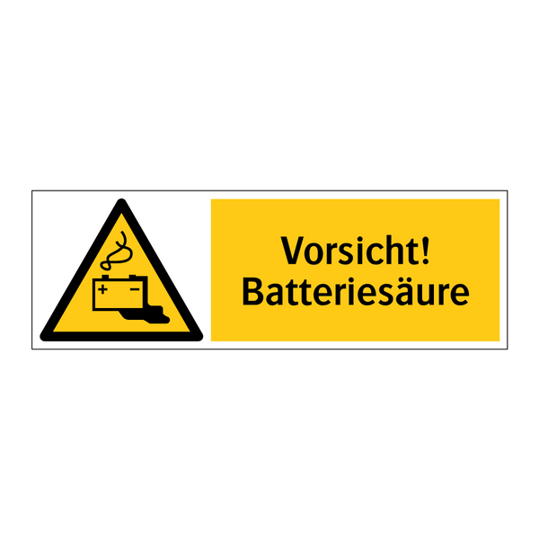 Vorsicht! Batteriesäure