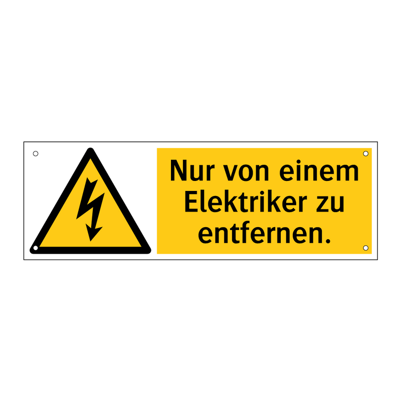 Nur von einem Elektriker zu entfernen.