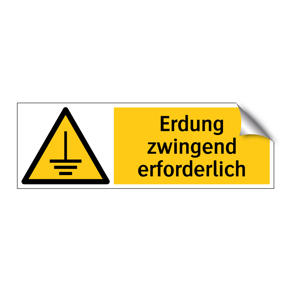 Warnzeichen „Erdung Erforderlich“ – Aluminium, Selbstklebend, 20 X 20 Cm, Für Innen & Außen