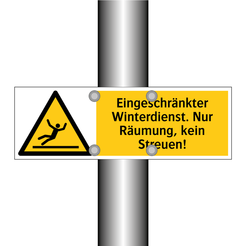 Eingeschränkter Winterdienst. Nur Räumung, kein Streuen!