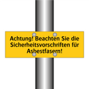 Achtung! Beachten Sie die Sicherheitsvorschriften für Asbestfasern!