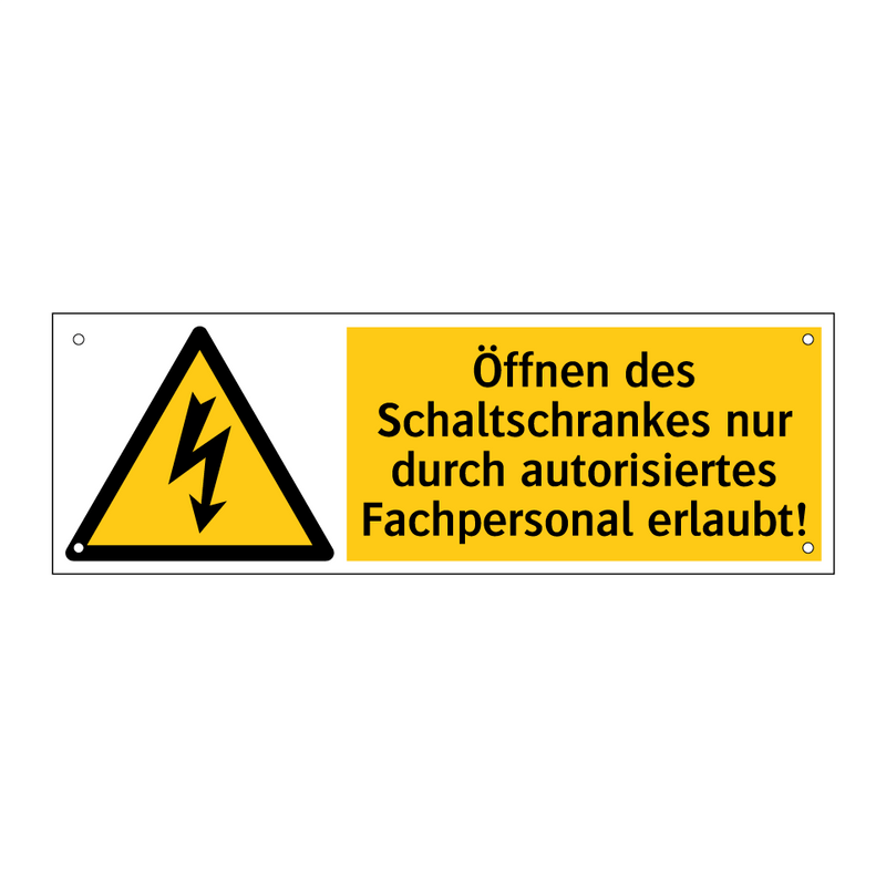 Öffnen des Schaltschrankes nur durch autorisiertes Fachpersonal erlaubt!