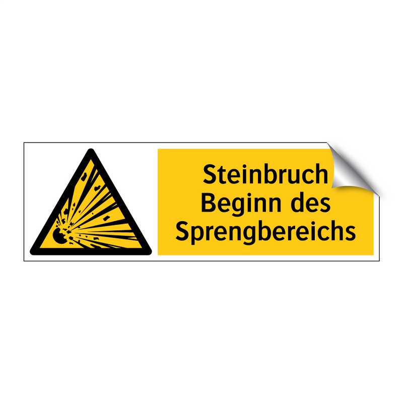 Steinbruch Beginn des Sprengbereichs