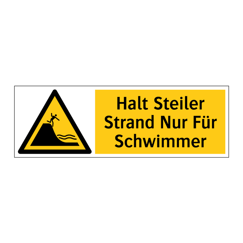 Halt Steiler Strand Nur Für Schwimmer