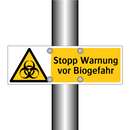 Stopp Warnung vor Biogefahr
