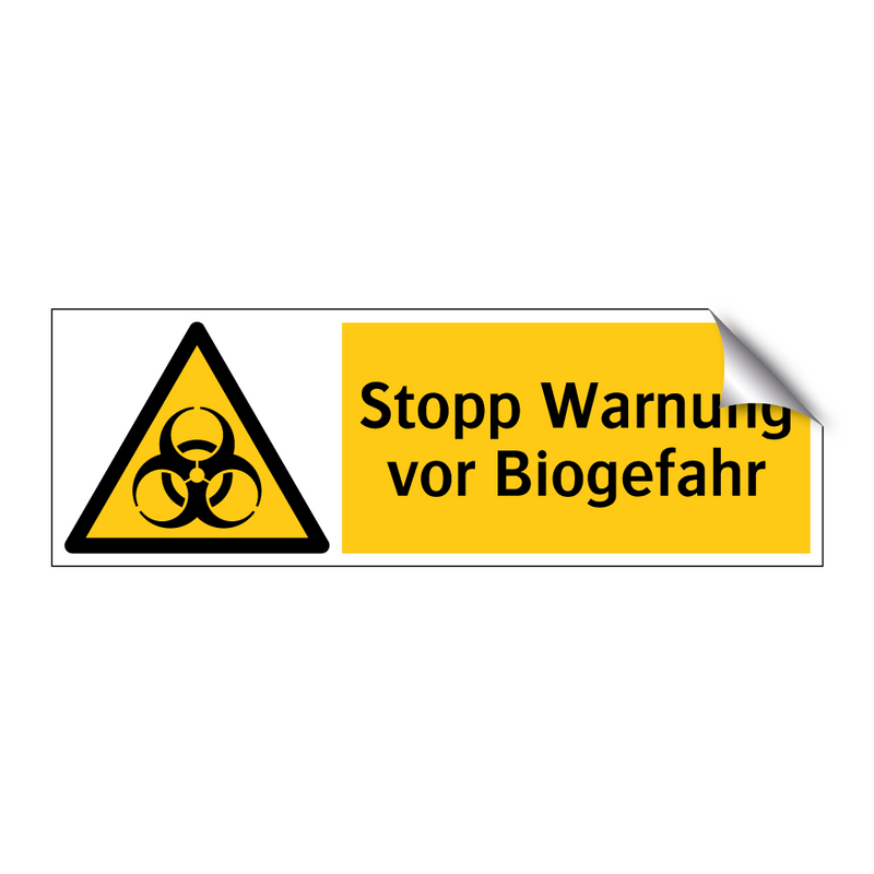 Stopp Warnung vor Biogefahr