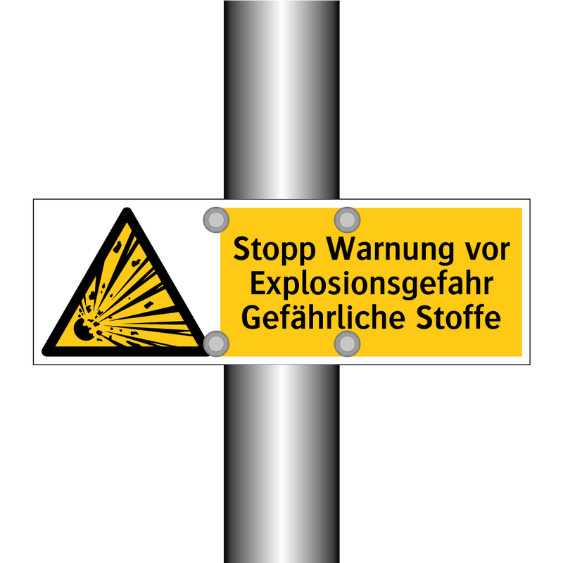 Stopp Warnung vor Explosionsgefahr Gefährliche Stoffe