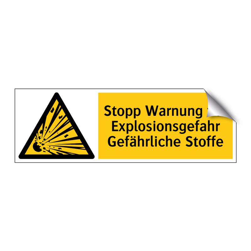 Stopp Warnung vor Explosionsgefahr Gefährliche Stoffe