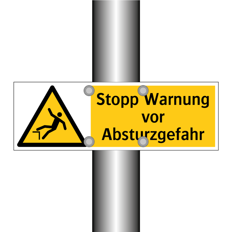 Stopp Warnung vor Absturzgefahr