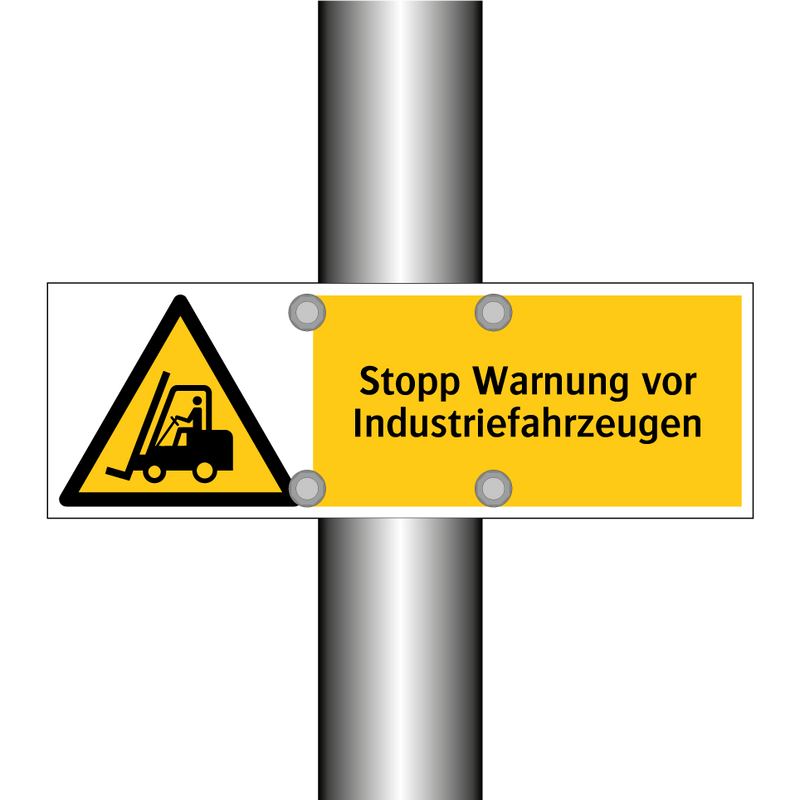 Stopp Warnung vor Industriefahrzeugen