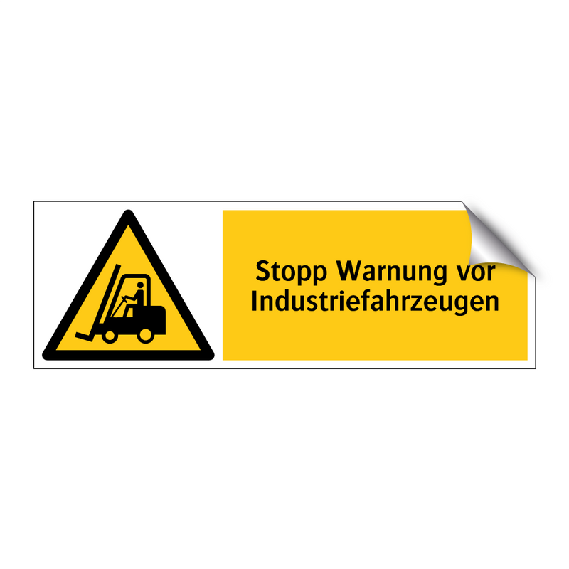 Stopp Warnung vor Industriefahrzeugen