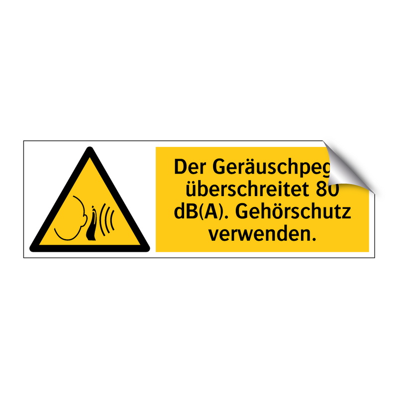 Der Geräuschpegel überschreitet 80 dB(A). Gehörschutz verwenden.