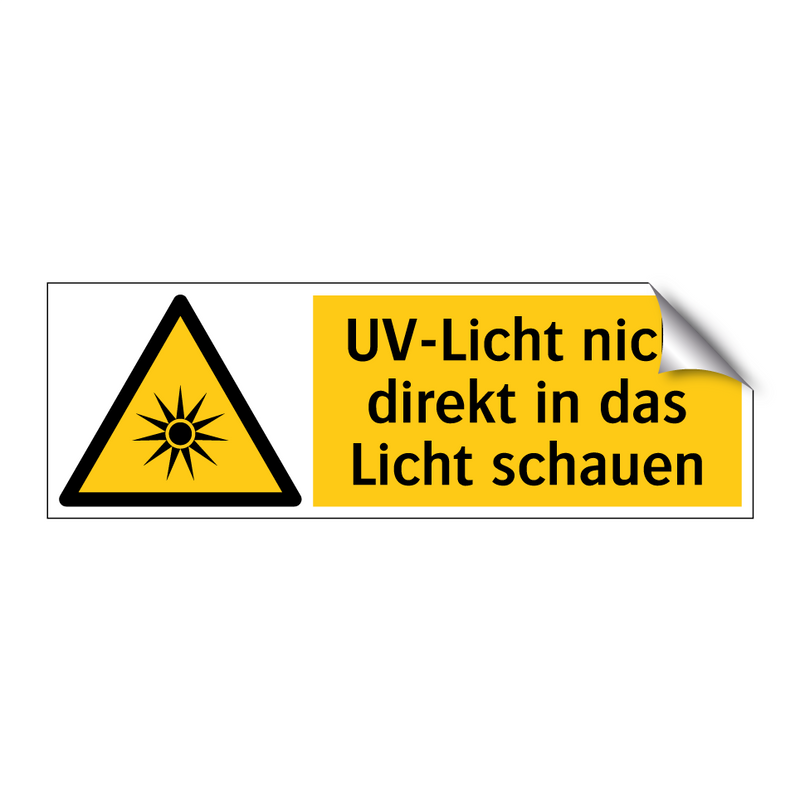 UV-Licht nicht direkt in das Licht schauen