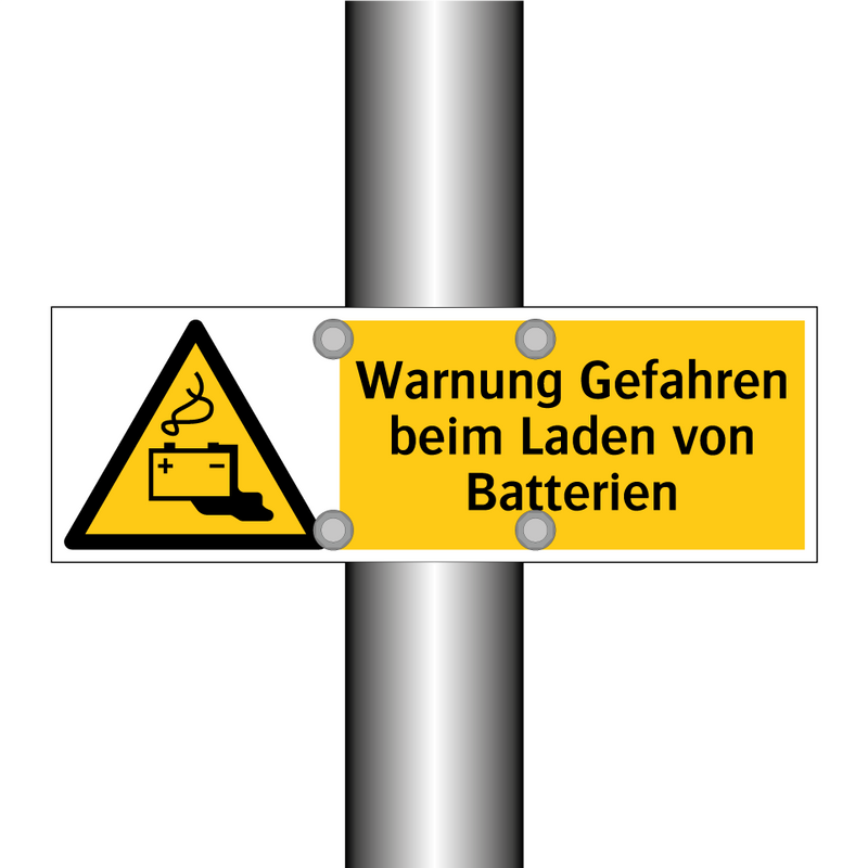 Warnung Gefahren beim Laden von Batterien