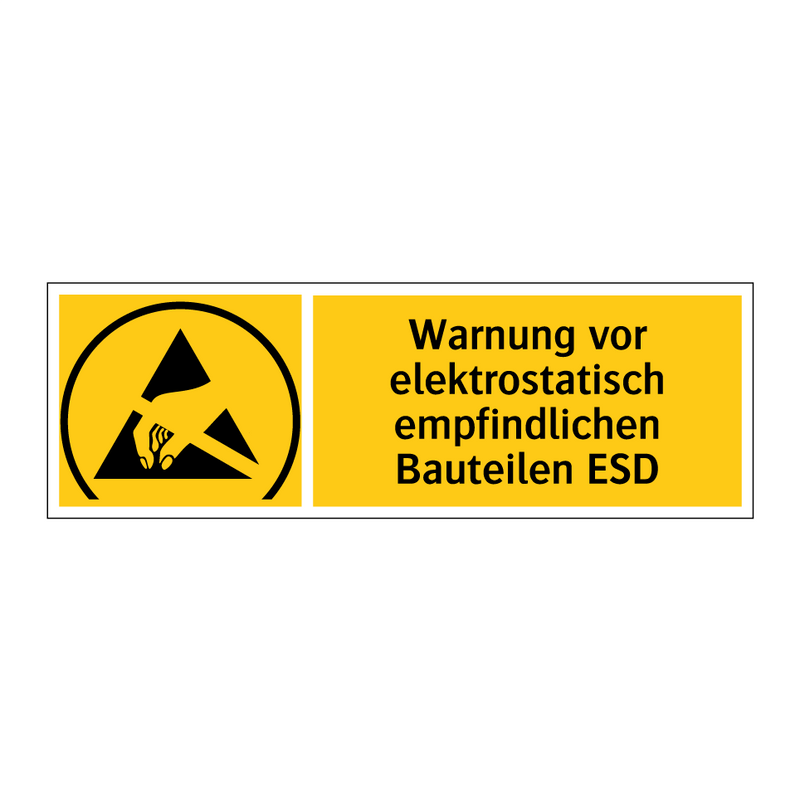 Warnung vor elektrostatisch empfindlichen Bauteilen ESD