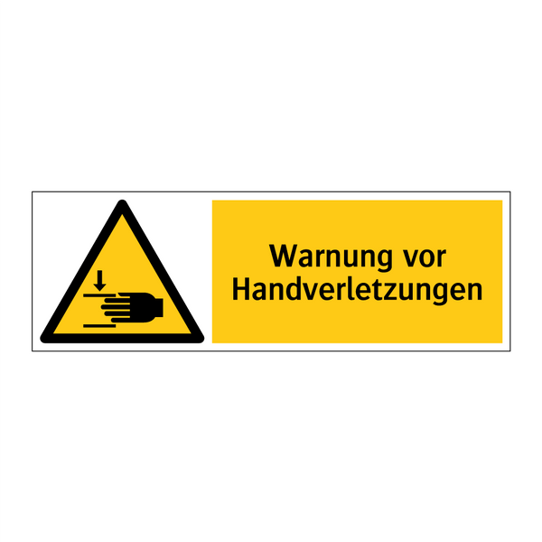 Warnung vor Handverletzungen