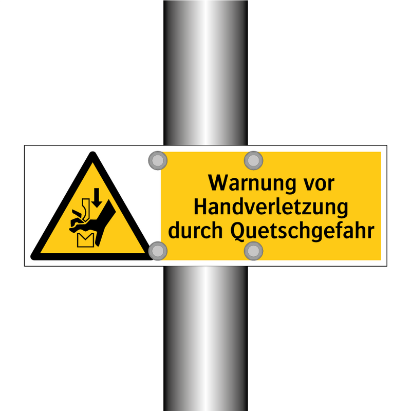 Warnung vor Handverletzung durch Quetschgefahr