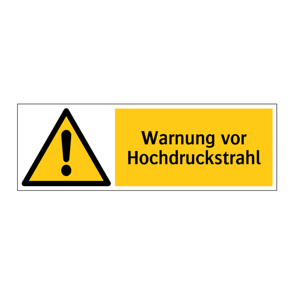Warnung vor Hochdruckstrahl