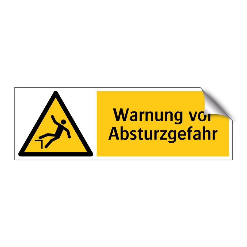 Warnung vor Absturzgefahr