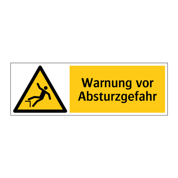 Warnung vor Absturzgefahr