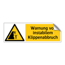 Warnung vor instabilem Klippenabbruch