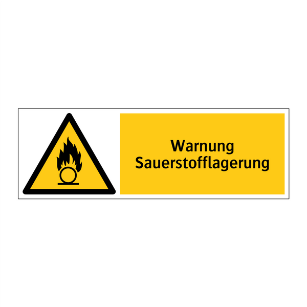 Warnung Sauerstofflagerung