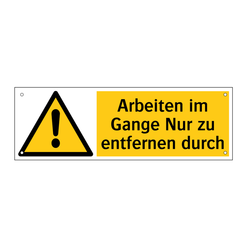 Arbeiten im Gange Nur zu entfernen durch