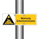 Warnung Schuttstromzone