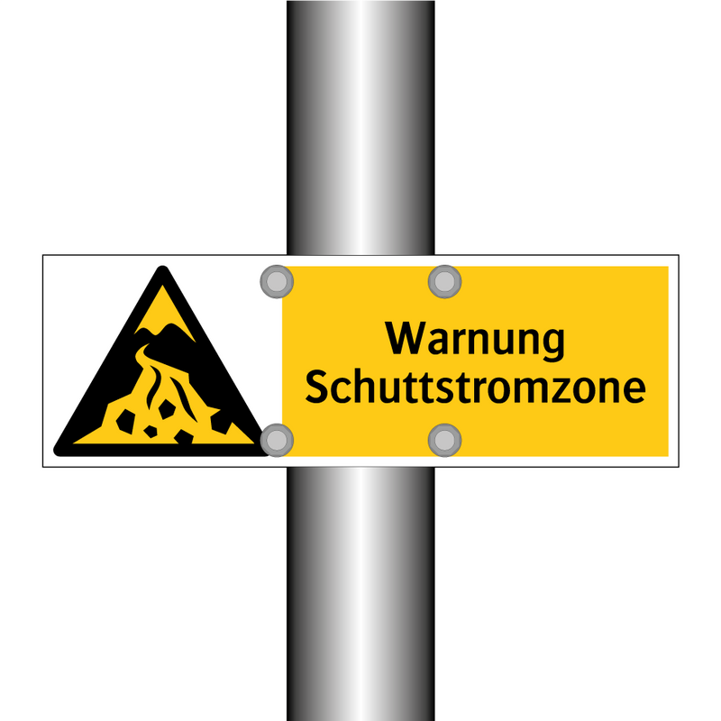 Warnung Schuttstromzone